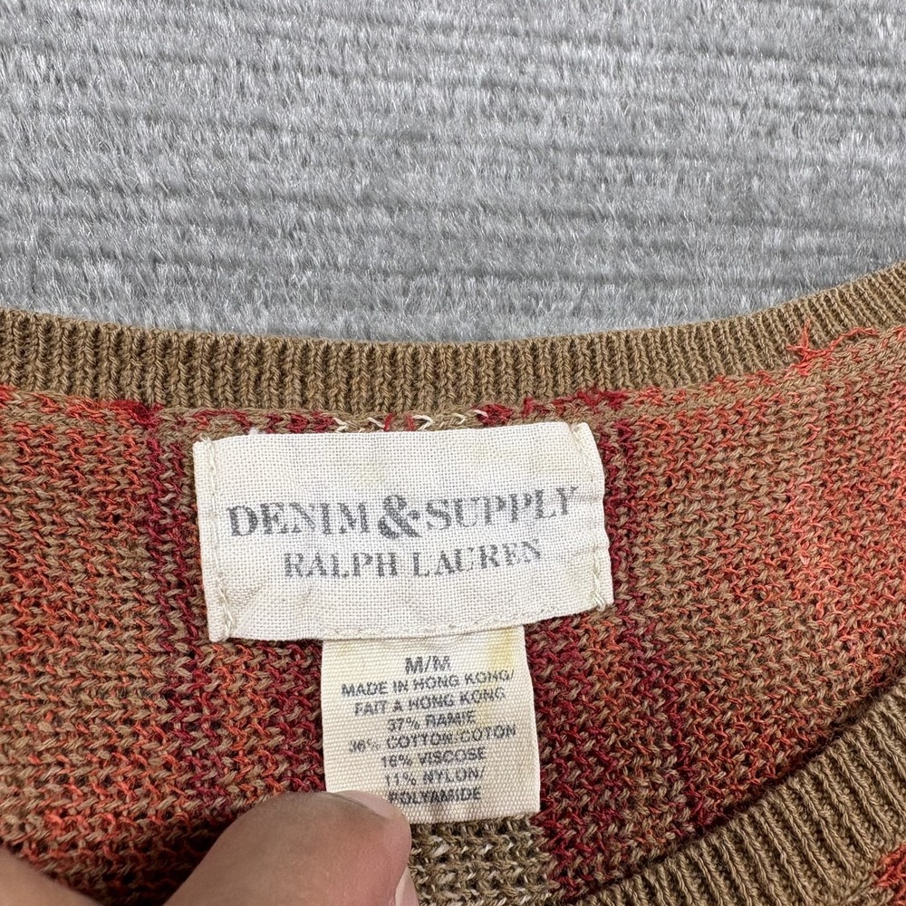 Denim & Supply Ralph Lauren Sweater Womens M Red Blue Southwestern Aztec Boho - Picture 3 of 8